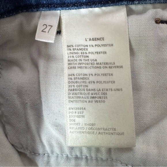 L’Agence Zoe Relaxed Perfect Fit Jean Shorts Authentique Blue Festival Size 27 - Picture 5 of 6